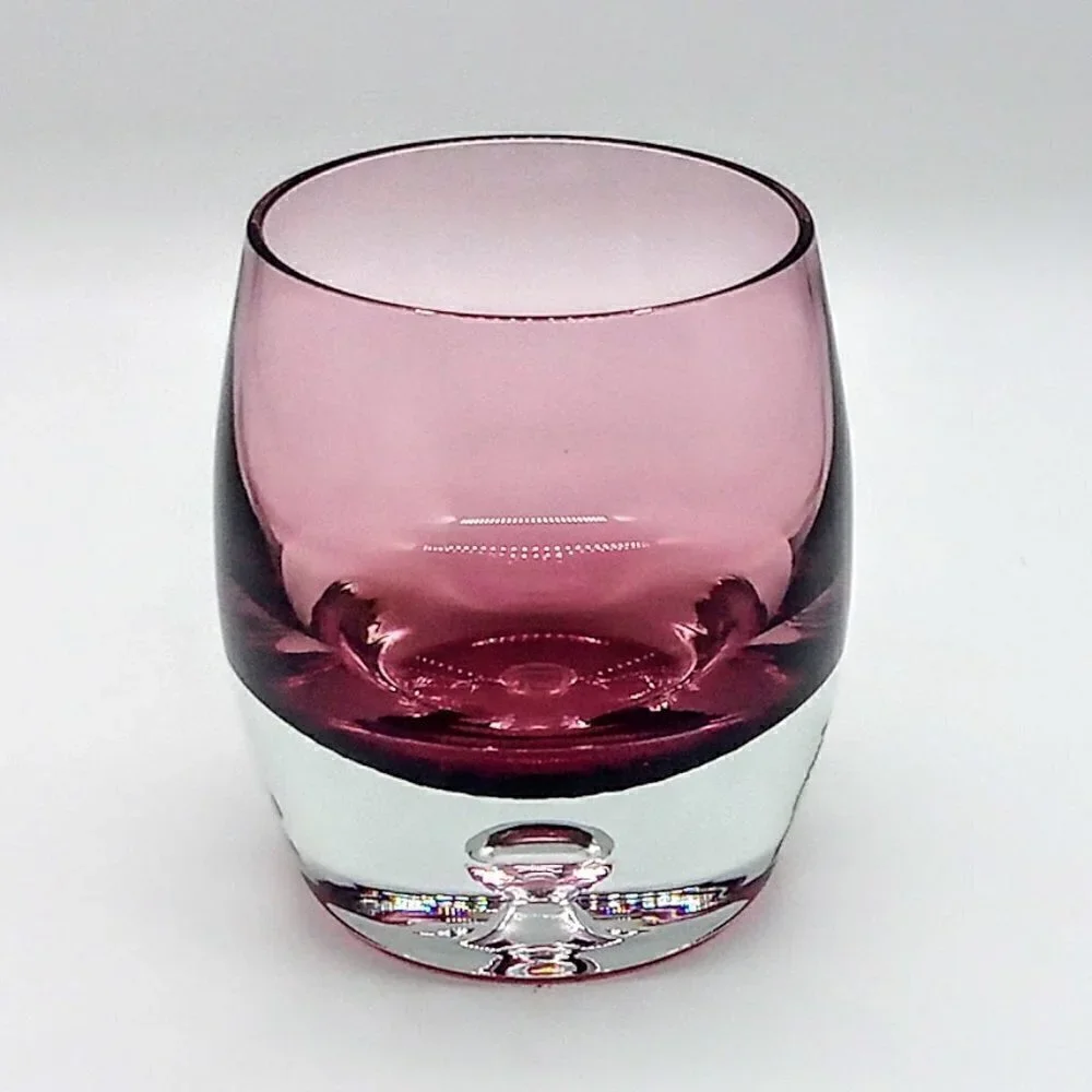 Amethyst Purple Controlled Bubble Glass Candle Holder